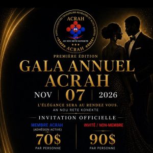 Gala Annuel ACRAH 2026 — Samedi 7 nov 2026, 18h00